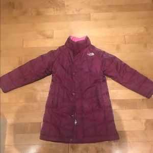 Sold Size 6 northface sparkly plum jacket super warm